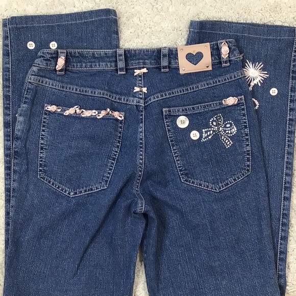 Escada vintage buttons and bows jeans 34/4 - Picture 7 of 12